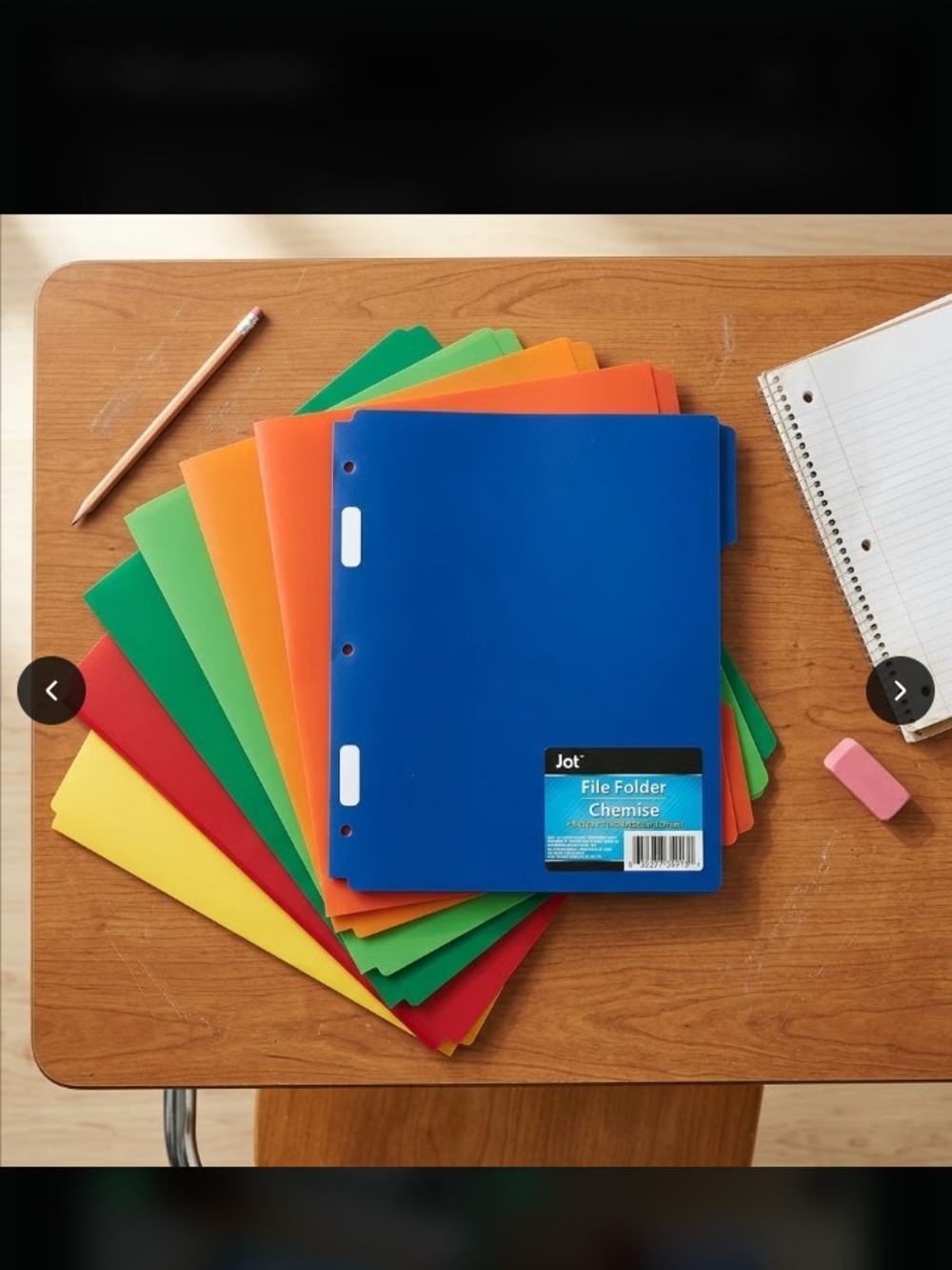 Jot Multicolor Plastic File Folders 10 Pack